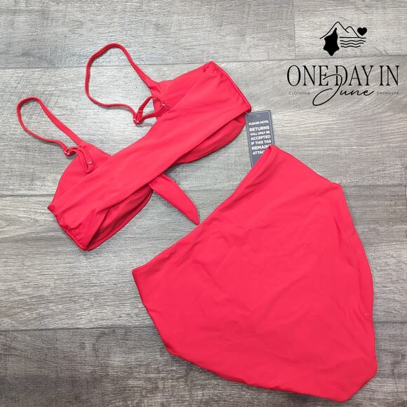 Blooming Jelly Knot Front High Waist Bikini Swimsuit Size S - Picture 7 of 7